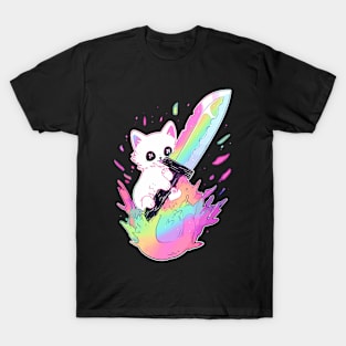 Trippy Cat Psychedelic Rave Cute EDM Festival T-Shirt